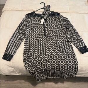 Stylish Black and White Patterned Dress